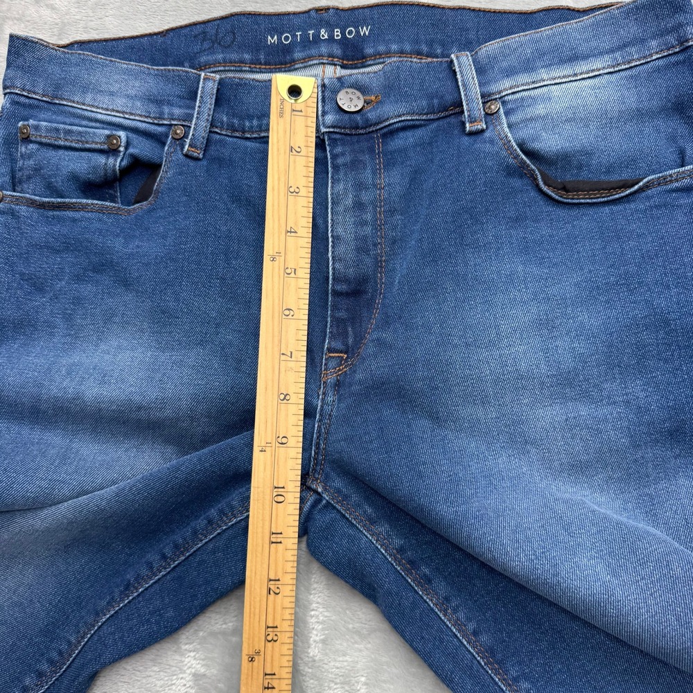 Mott & Bow Jeans Mens 34x32 Blue Straight Oliver Denim Casual Classic 5-Pocket - Picture 4 of 12